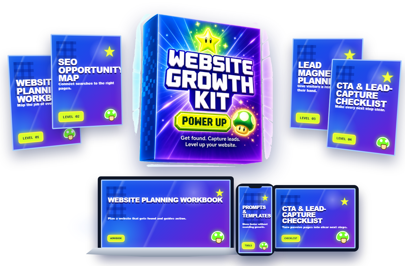 Website Growth Kit complete blue power-up product bundle