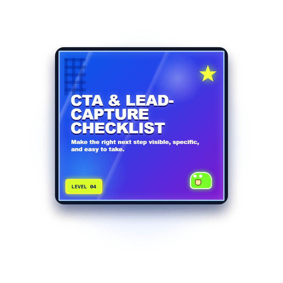 CTA and Lead-Capture Checklist tablet mockup