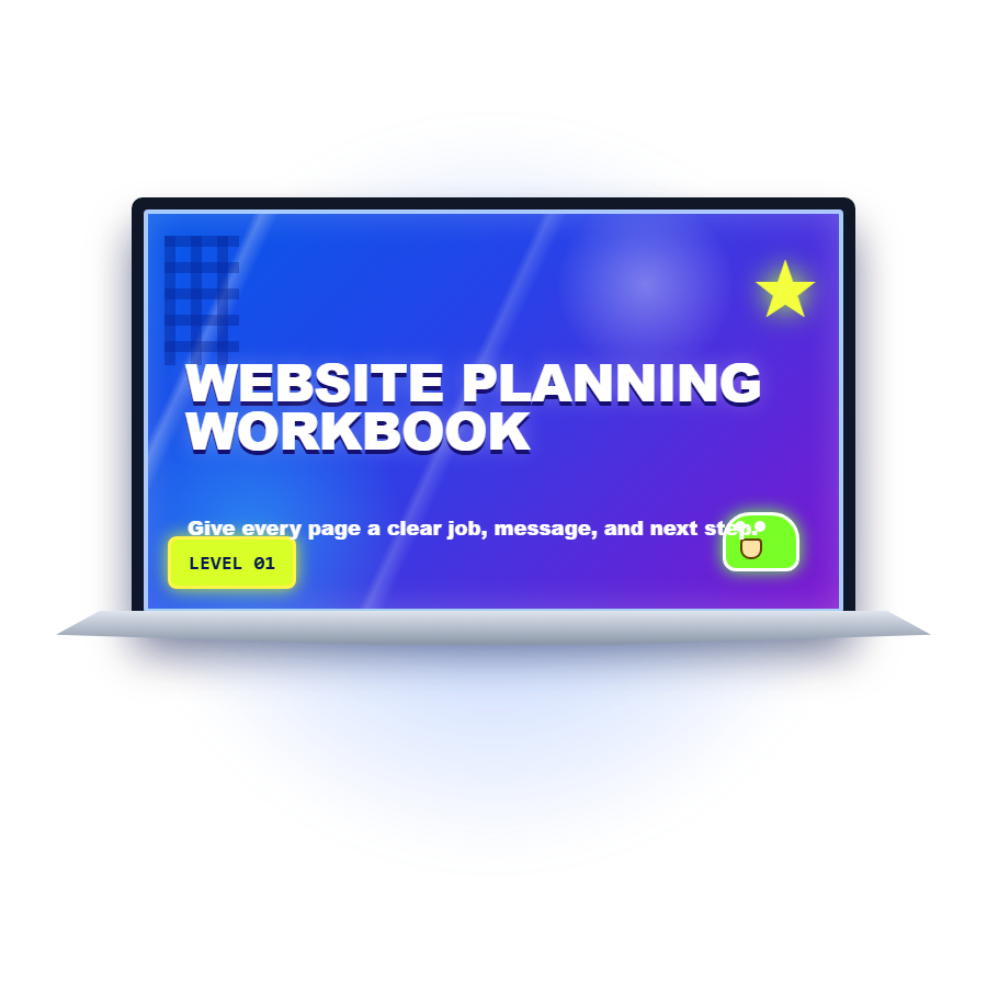 Website Planning Workbook laptop mockup